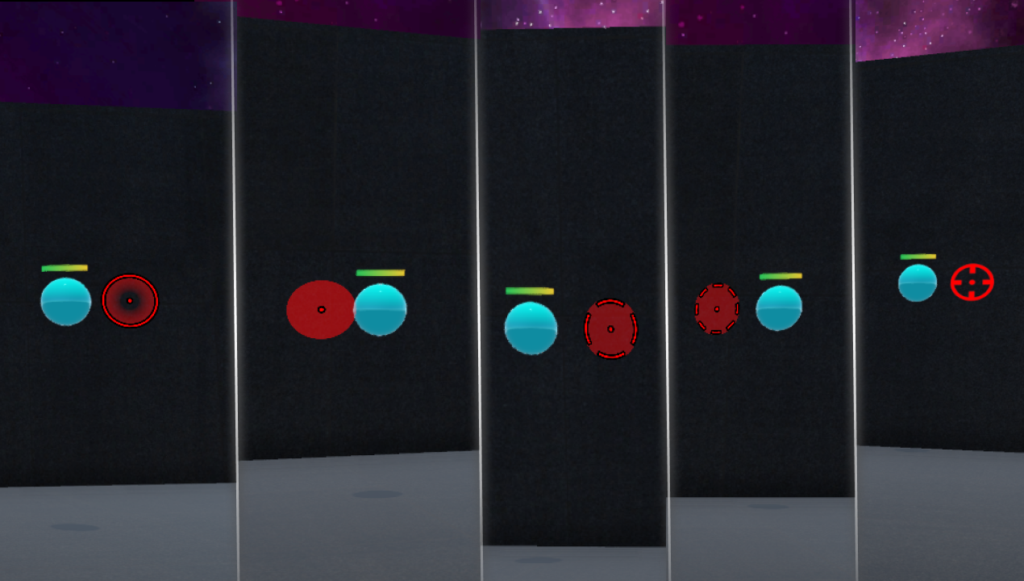 The 5 different visual styles for Aimlabs Shot Vision